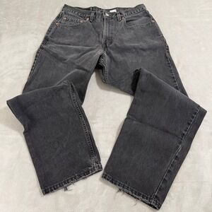Vintage Levis 550 Relaxed Baggy Black Jeans Mens 34x30 Made in USA Distressed